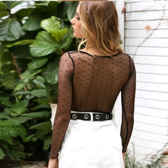Last S• Lace Long Sleeve Bodysuit in Black - Picture 4 of 7